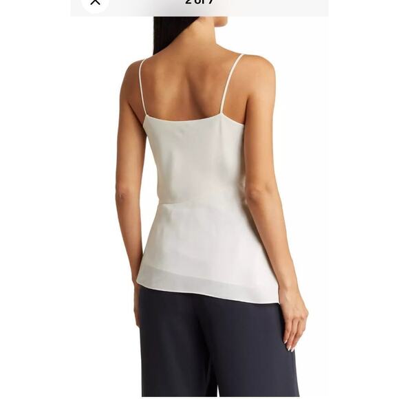 Theory Georgette Drape Slip Cami Off White Size P - Picture 2 of 6